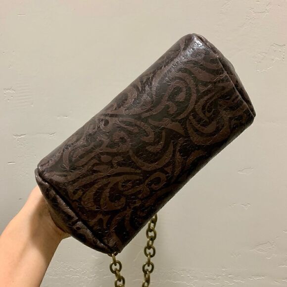Handmade Genuine Leather Floral Embossed Clutch/Shoulder Bag/Crossbody - Picture 12 of 14